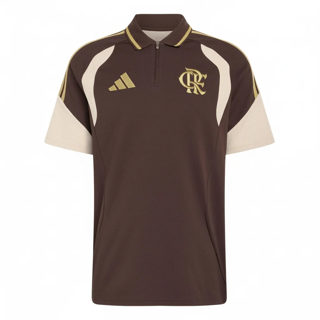 Camisa Polo Adidas Flamengo 2026/27 Treino Marrom