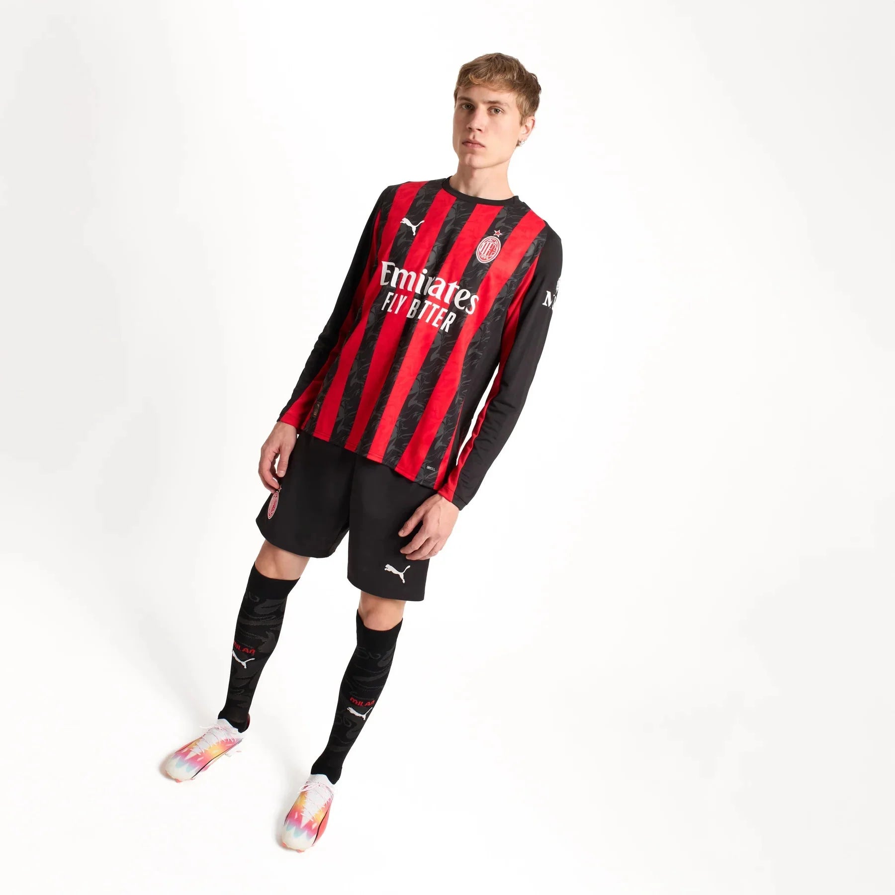 Camisa AC Milan Long Sleeve 2025/26 Home – Versão Torcedor