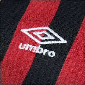 LCamisa do Atlético-PR I 2017 nº 10 Umbro - Listras Preta e Vermelha
