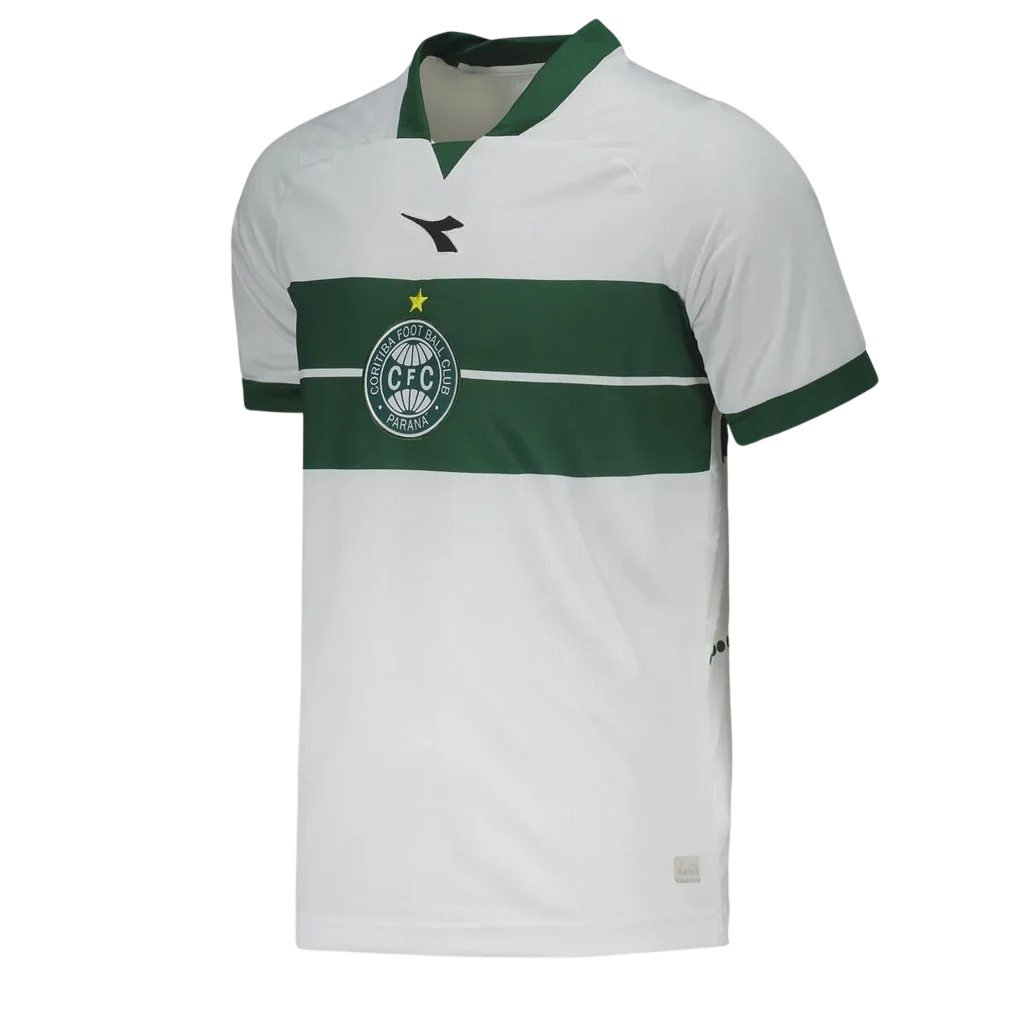 Camisa Coritiba Home 25/26 Diadora Torcedor Masculina - Branca e Verde