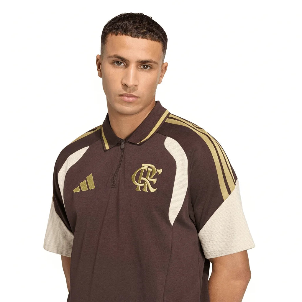 Camisa Polo Adidas Flamengo 2026/27 Treino Marrom